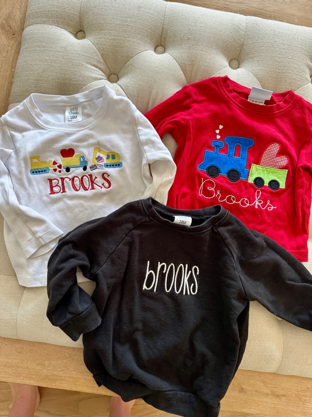 18m Brooks Embroidered Long Sleeve Shirts